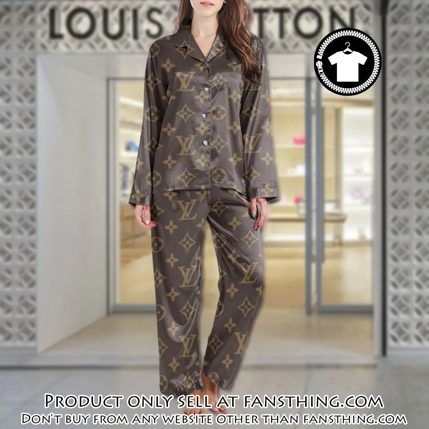 Lv monogram long satin pajama set pjs1036 fst0727600